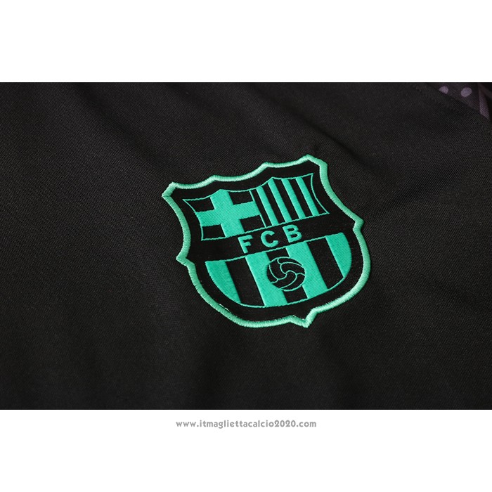 Tuta da Track FC Barcellona Manica Corta 2020 2021 Nero